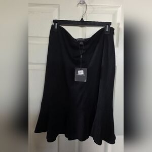 NWT St. John Caviar Knit Black Flare Side Zip Skirt 12 $395
